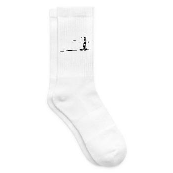 Nordsee Leuchtturm Segeln - Tennissocken - Weiß - Rechts