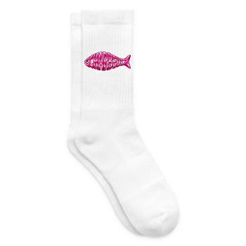 Scharbeutz Fischschrift Pink - Tennissocken - Weiß - Rechts