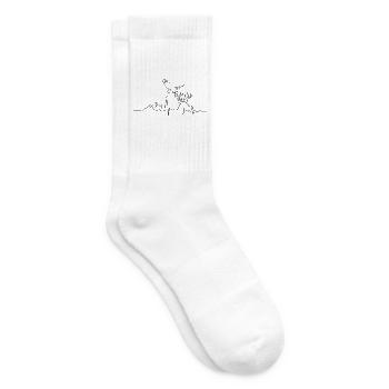 Desert Stag Line Art Silhouette - Tennissocken - Weiß - Rechts