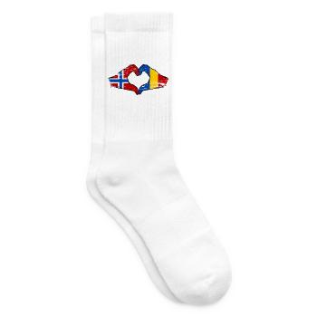 Norwegen Rumänien Flagge Hände Herzform used - Tennissocken - Weiß - Rechts