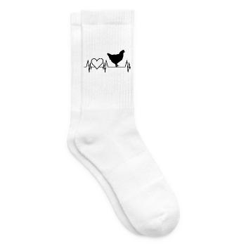 Huhn Herzschlag Herz - Tennissocken - Weiß - Rechts