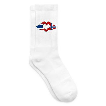 Thailand Schweden Flagge Hände Herzform - Tennissocken - Weiß - Rechts