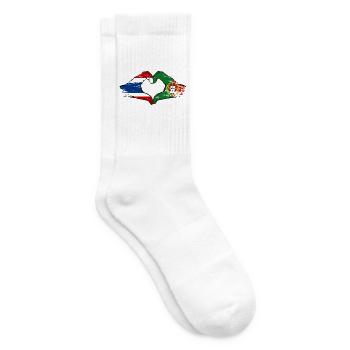 Thailand Portugal Flagge Hände Herzform used look - Tennissocken - Weiß - Rechts