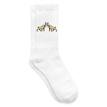 Capricorn Beige Double Bull Symmetry - Tennis socks - white - Right