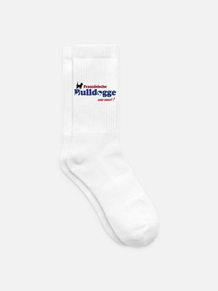 Französische Bulldogge Logo - Tennissocken - Weiß