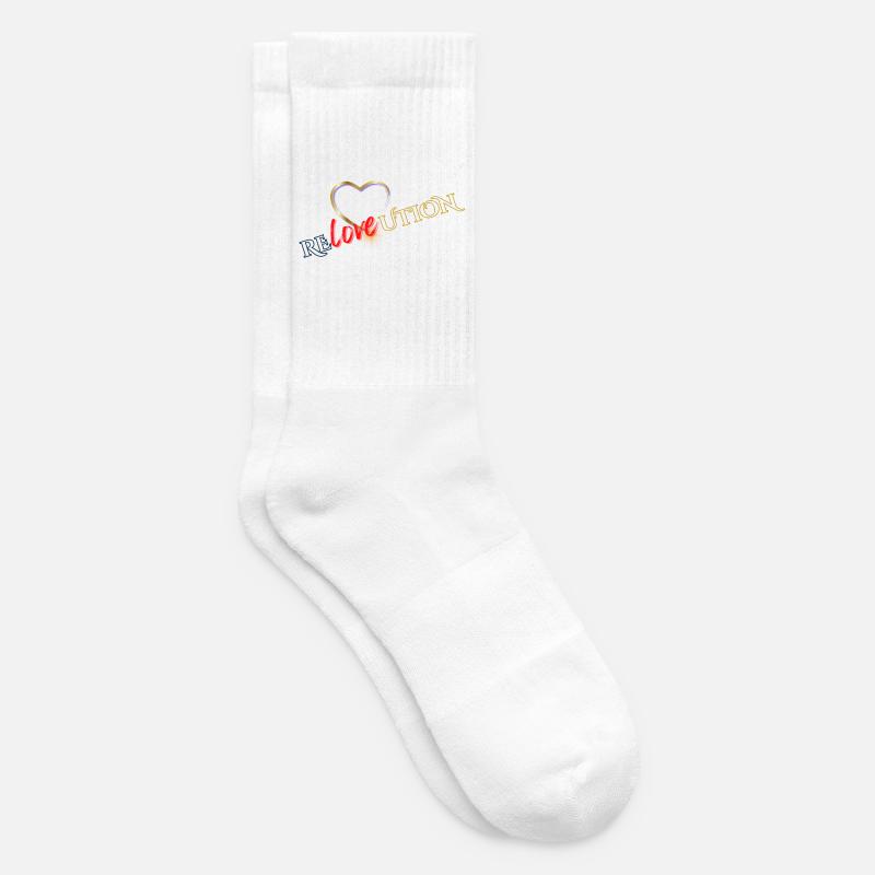 Liebevolution Herzrose Typo - Tennissocken - Weiß