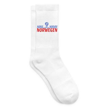 Norwegen Norge Norway Emblem - Tennissocken - Weiß - Rechts