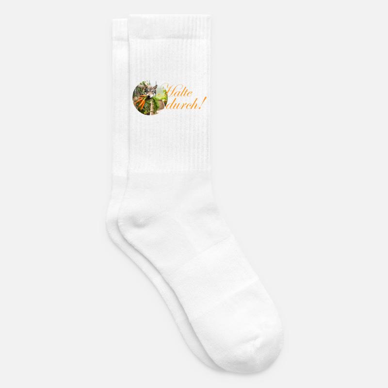 persévérant créativement son chien avec une carotte dans la gueule - Chaussettes de tennis - blanc