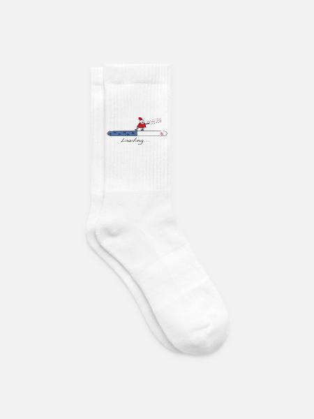 Christmas Loading - Tennissocken - Weiß
