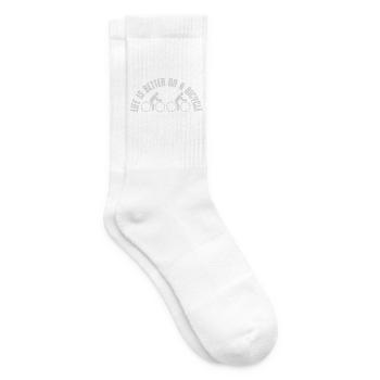 Life is better on a bicycle Cycling Saying Sport - Tennis socks - white - Right