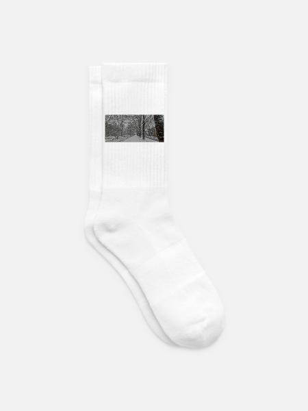 Winterallee im Schneefall - Tennissocken - Weiß