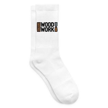 Wood Work Schriftzug Logo - Tennissocken - Weiß - Rechts