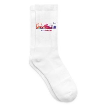 Wolfsburger Skyline Wolfsburg - Tennissocken - Weiß - Rechts
