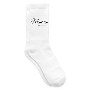 Mom Heart Gift Mother's Day Family - Tennis socks - white - Right