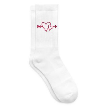 Herzpfeil Minimallinie - Tennissocken - Weiß - Rechts