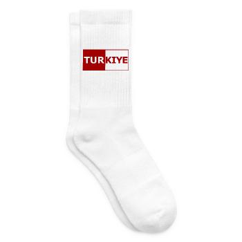 Türkei Blockwortmarke Rot-Weiß - Tennissocken - Weiß - Rechts