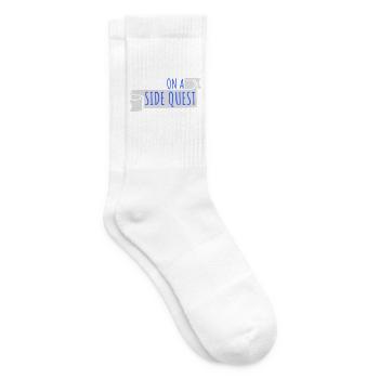 On A Side Quest Gaming Adventure Spruch Logo Text - Tennissocken - Weiß - Rechts