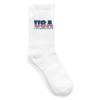College USA Red White Blue Stars And Stripes Motto - Tennissocken - Weiß - Rechts