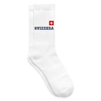 SVIZZERA - SCHWEIZ Trikot Look - mit Fahne Flagge - Tennissocken - Weiß - Rechts