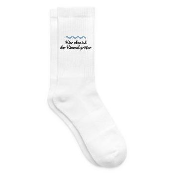 Hier oben ist der Himmel größer – Norddeutschland - Tennissocken - Weiß - Rechts