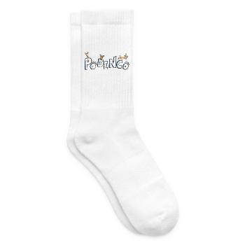 Cute Podenco Font - Tennis socks - white - Right
