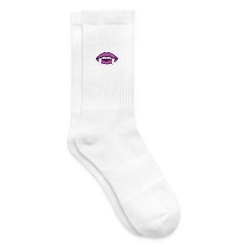 vampire girl gruselig halloween sexy lippen - Tennissocken - Weiß - Rechts