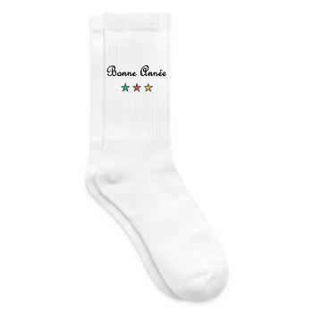 NOËL. ANNEE. ANNIVERSAIRE. RETRAITE. PAPA. MAMAM. - Chaussettes de tennis - blanc - Droite