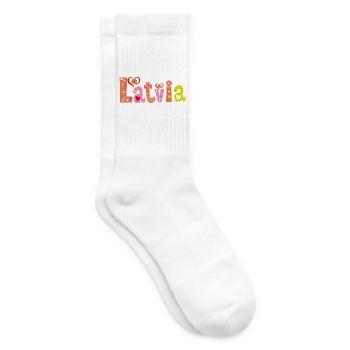 Nom personnalisé Lettonie - Chaussettes de tennis - blanc - Droite