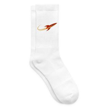 Rote Weltraumrakete - Tennissocken - Weiß - Rechts