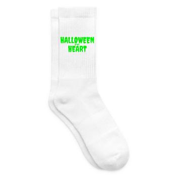 Halloween in My Heart Typography Design - Tennis socks - white - Right