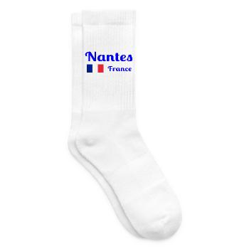 Nantes, France- Imprimés élégants - Chaussettes de tennis - blanc - Droite