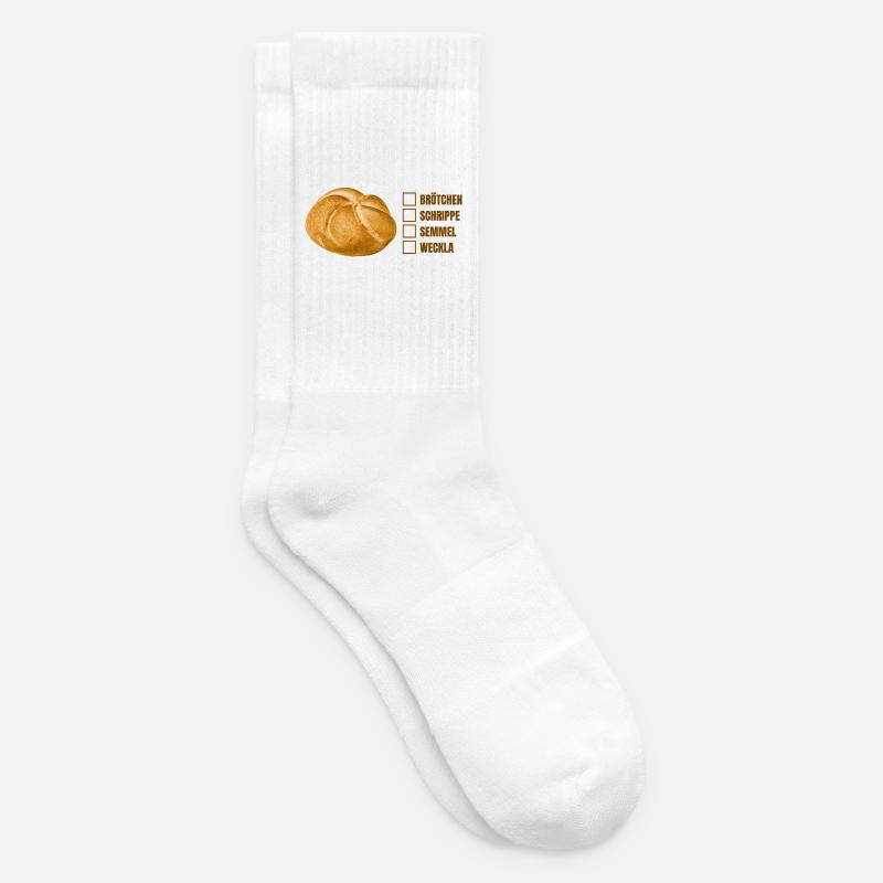 Brötchen oder Semmel? – Lustiges Dialekt-Design - Tennissocken - Weiß
