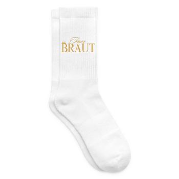 Team Braut ! Personalisierbar - Tennissocken - Weiß - Rechts