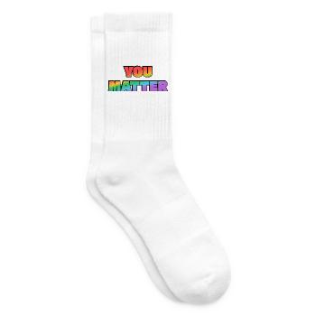 You Matter Regenbogen-Farbverlauf - Tennissocken - Weiß - Rechts