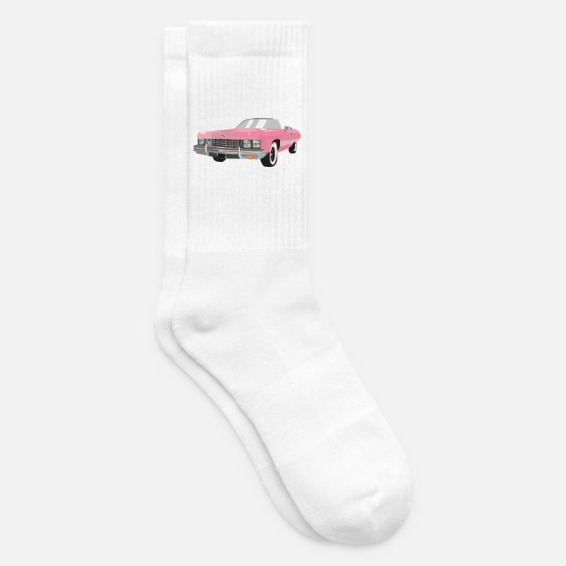 Pinke Auto-Rohlinge - Tennissocken - Weiß