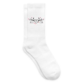 Ornament mit Herzchen - Tennissocken - Weiß - Rechts
