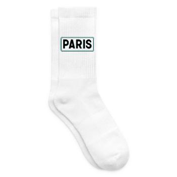 Pariser Vintage-Straßenschild - Tennissocken - Weiß - Rechts
