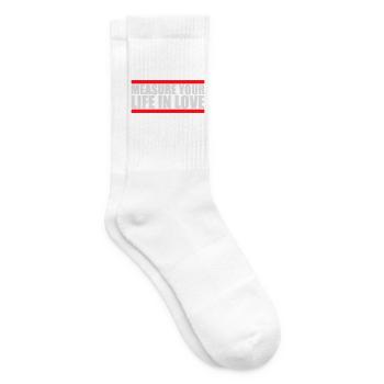 Measure Your Life In Love Inspirierend Liebe Logo - Tennissocken - Weiß - Rechts