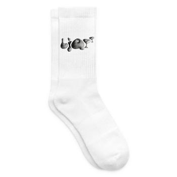 Typographie de la pierre de lune Formes des cratères - Chaussettes de tennis - blanc - Droite