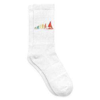 Retro Segeln Evolution Für Segler mit Segelboot - Tennissocken - Weiß - Rechts