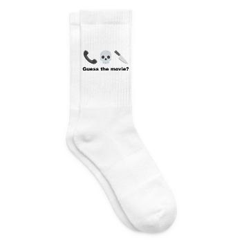 Totenkopf mit Handy und Messer Rate mal, der Film? - Tennissocken - Weiß - Rechts