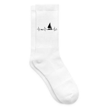 Retro Segeln Herzschlag Mit Segelboot Für Segler - Tennissocken - Weiß - Rechts