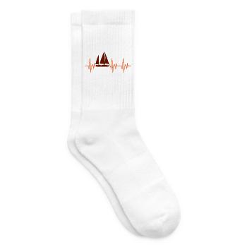Segelboot Herzschlag Segelsport EKG - Tennissocken - Weiß - Rechts