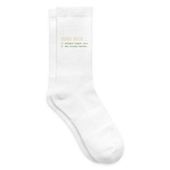 Denkt nach … – Antwort nach dem Kaffee - Tennissocken - Weiß - Rechts