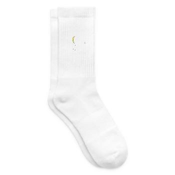 Nachtmond Silhouette Gelb Akzent - Tennissocken - Weiß - Rechts