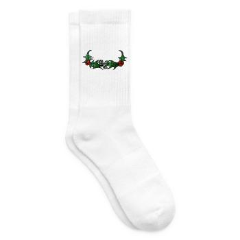 Stechpalmenwirbel-Rand - Tennissocken - Weiß - Rechts