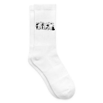 Halloween Geister mit schwarzen Katzen - Tennissocken - Weiß - Rechts