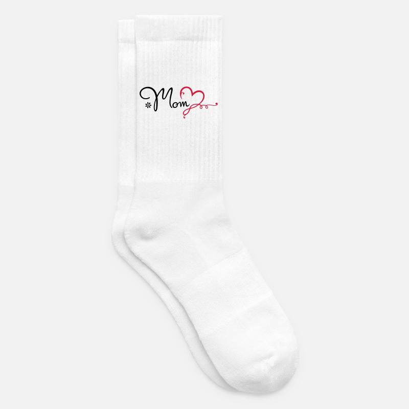 Love Mom Geschenk Muttertag Mama - Tennissocken - Weiß