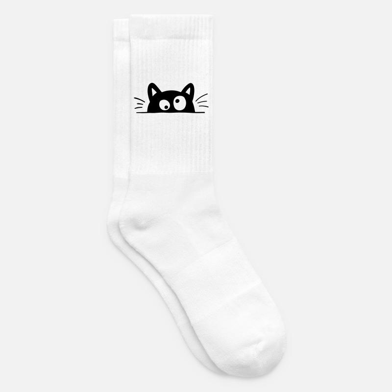 Drôle Chat - Chaussettes de tennis - blanc