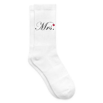 Monsieur et Madame Mariage Décor de cœur pour un couple - Chaussettes de tennis - blanc - Droite